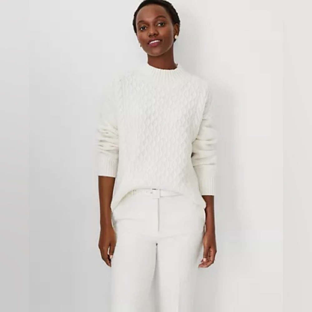 Ann Taylor Relaxed Cashmere Cable Sweater 838744